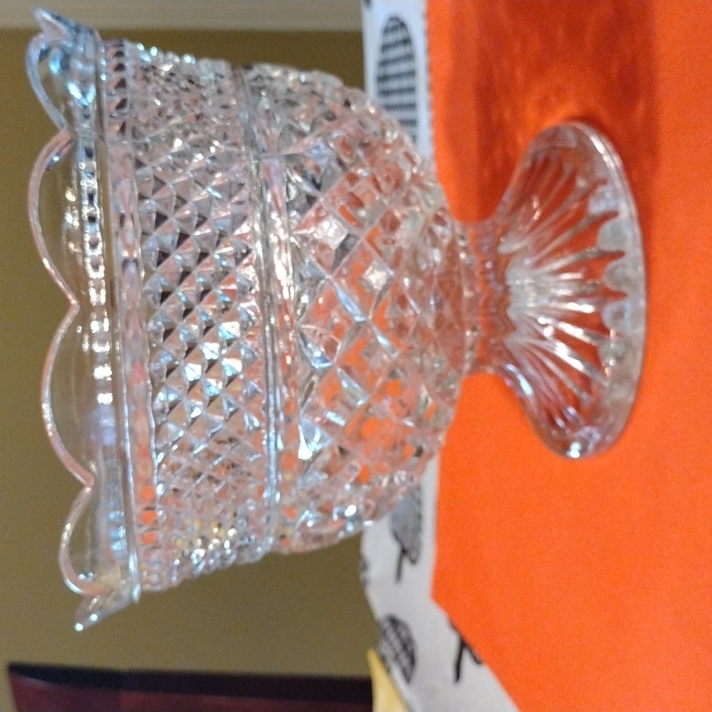 1960's Anchor Hocking Footed Fruit/Punch Bowl discontinued Wexford Pattern